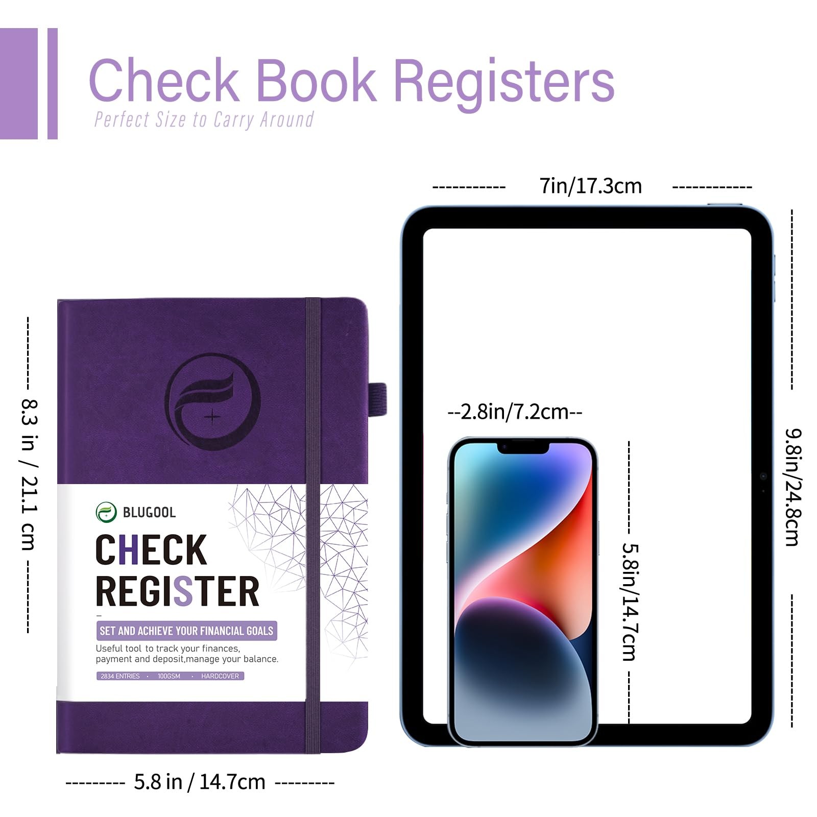 Check Registers for Personal Checkbook, Checkbook Register with Check & Trans…