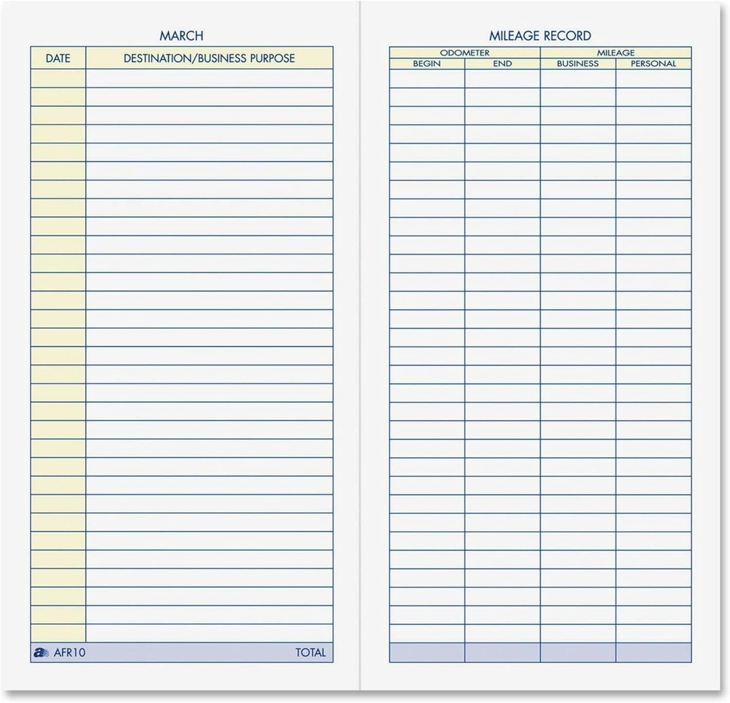 Vehicle Mileage Book, 3 1/4″ x 6 1/4″