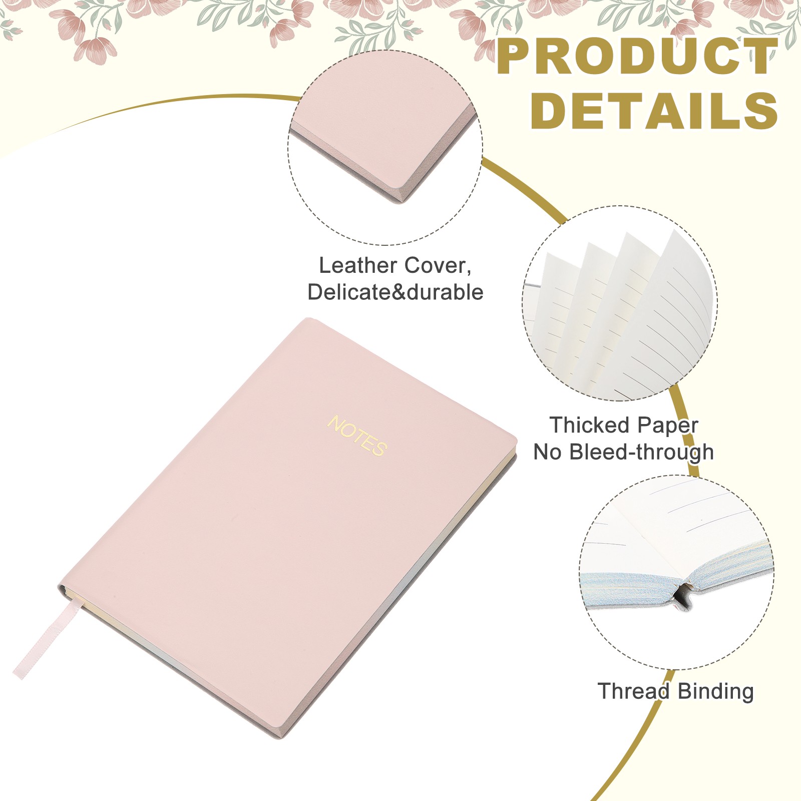 Line Notebook, C6 Pocket Journal Notebook, Cherry Pink