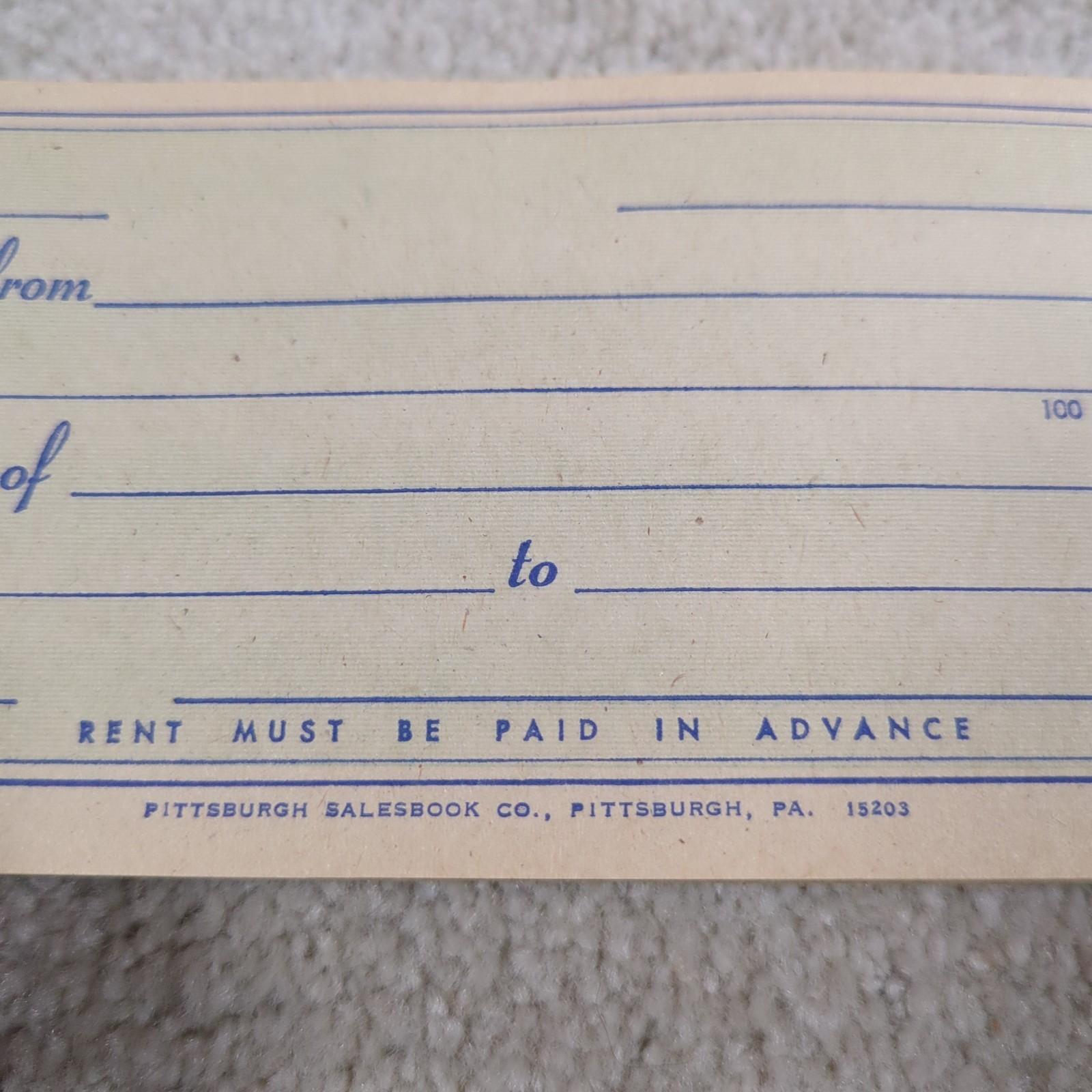 Steel City Rent Receipt Book No. 193 Used With Carbon Paper Vintage 50s 60s