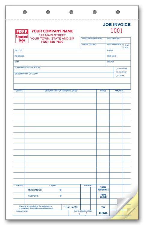 100 Work Orders / 2 Part Small Format 5.5 x 8.5 / NEBS Deluxe No. 211-2