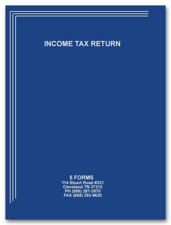 TX2-A-1 Blue Tax Folder Silver Foil Imprint 8 3/4 x 11 3/4″ QTY 100