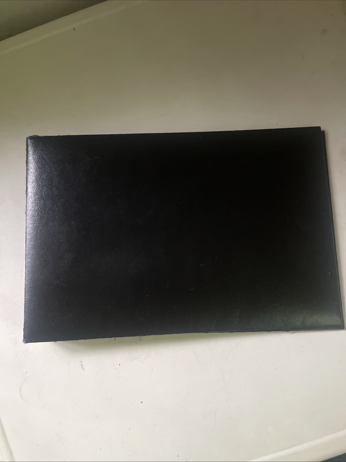 7 Ring Check Binder Business Checkbook Holder 14”x10”x2” Black Faux Leather