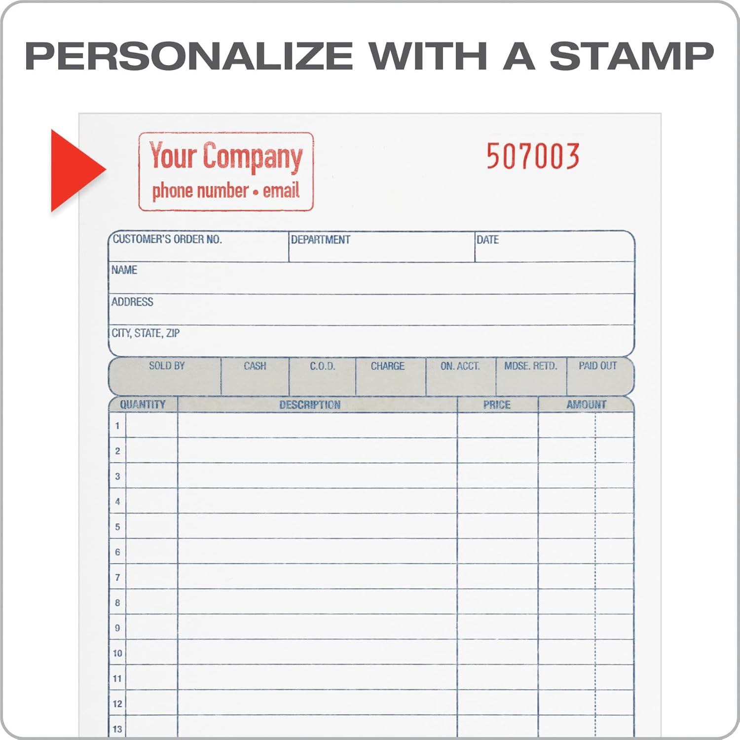 3 Part Carbonless Sales Order Book 50 Sets Invoice Receipt Forms 5-9/16 x 8-7/16