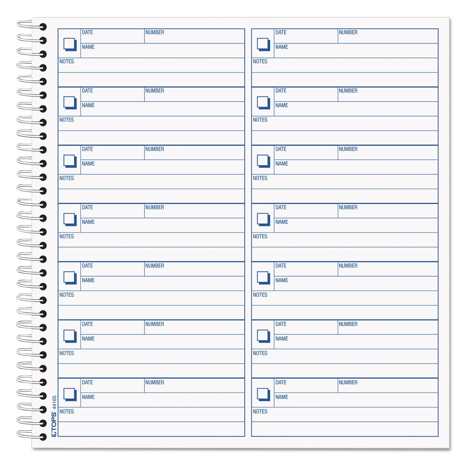 TOPS 44165 Voice Mail Log Book 8 1/2 X 8-1/4 1400-Message Book