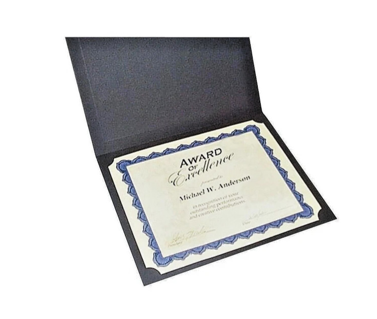 (6) Gartner Studios 8.5″ x 11″ Certificate Diploma Holder Black Gold Foil School