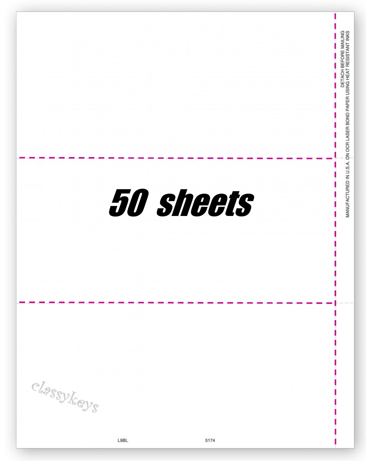 2023 Blank Tax Forms:: for 3-up W2/1098/1099 NO backer 50 sheets #TF5174 – L9BL