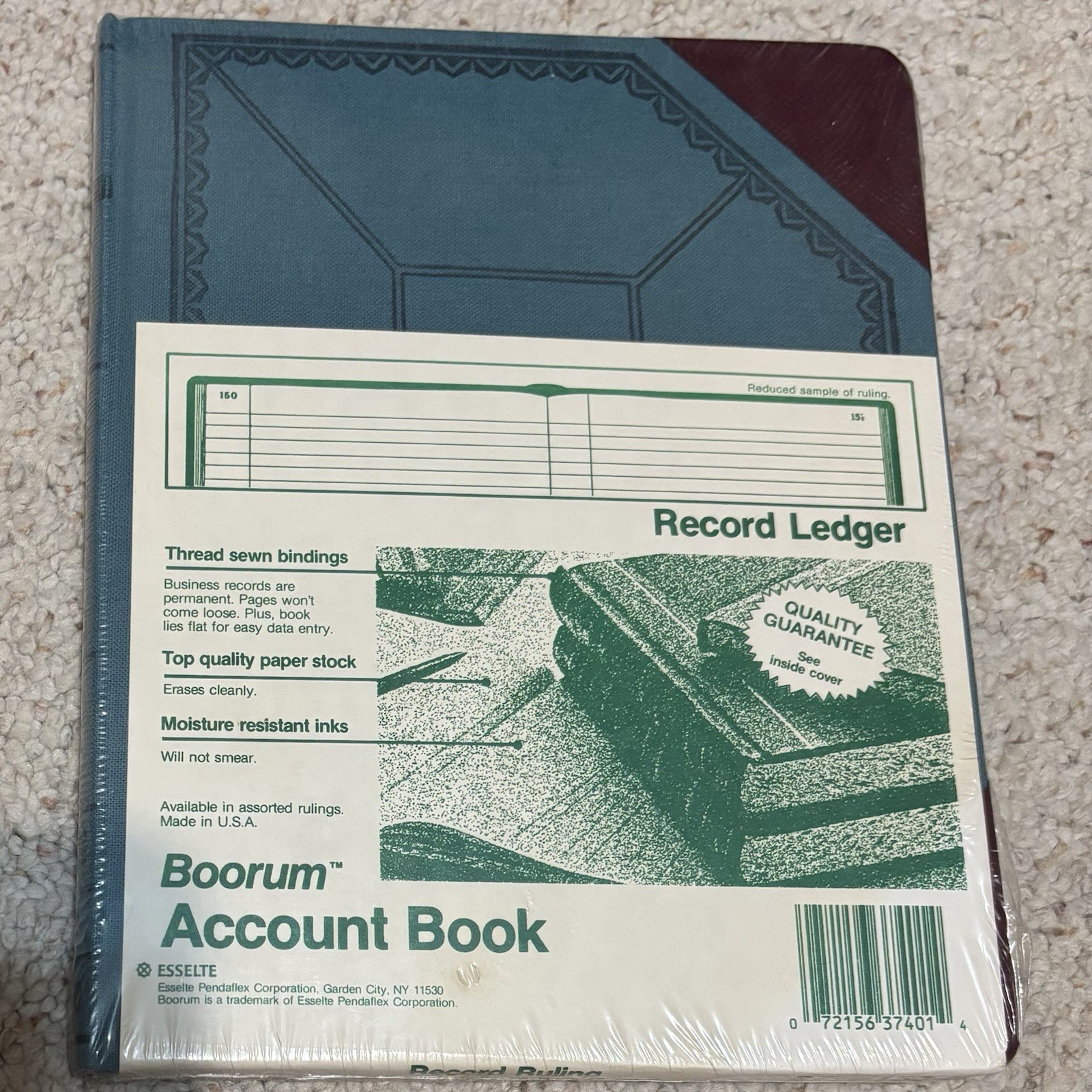 Vintage Boorum Account Book Record Ledger -Sealed- No 37 3/8 150 Pages USA