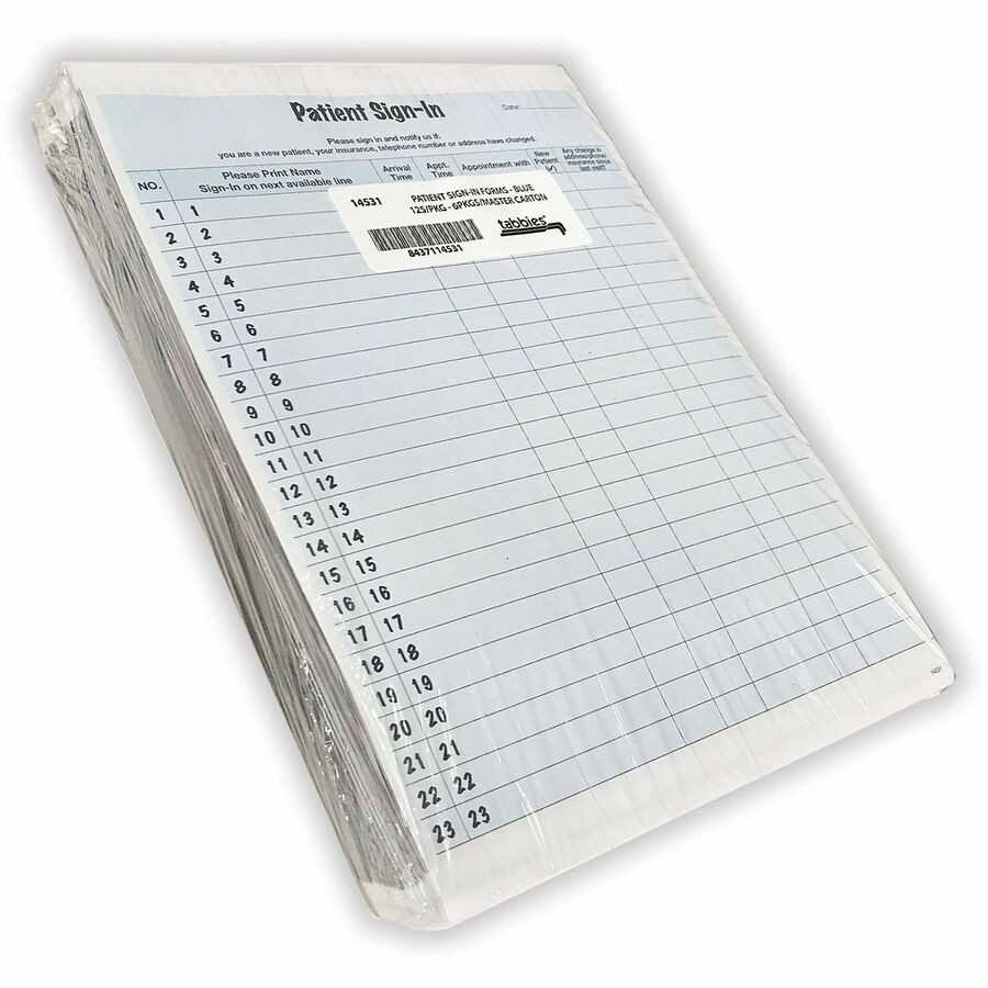 Tabbies Patient Sign-in Label Forms – 125 Sheet[s] – 125 / Pack (tab-14531)