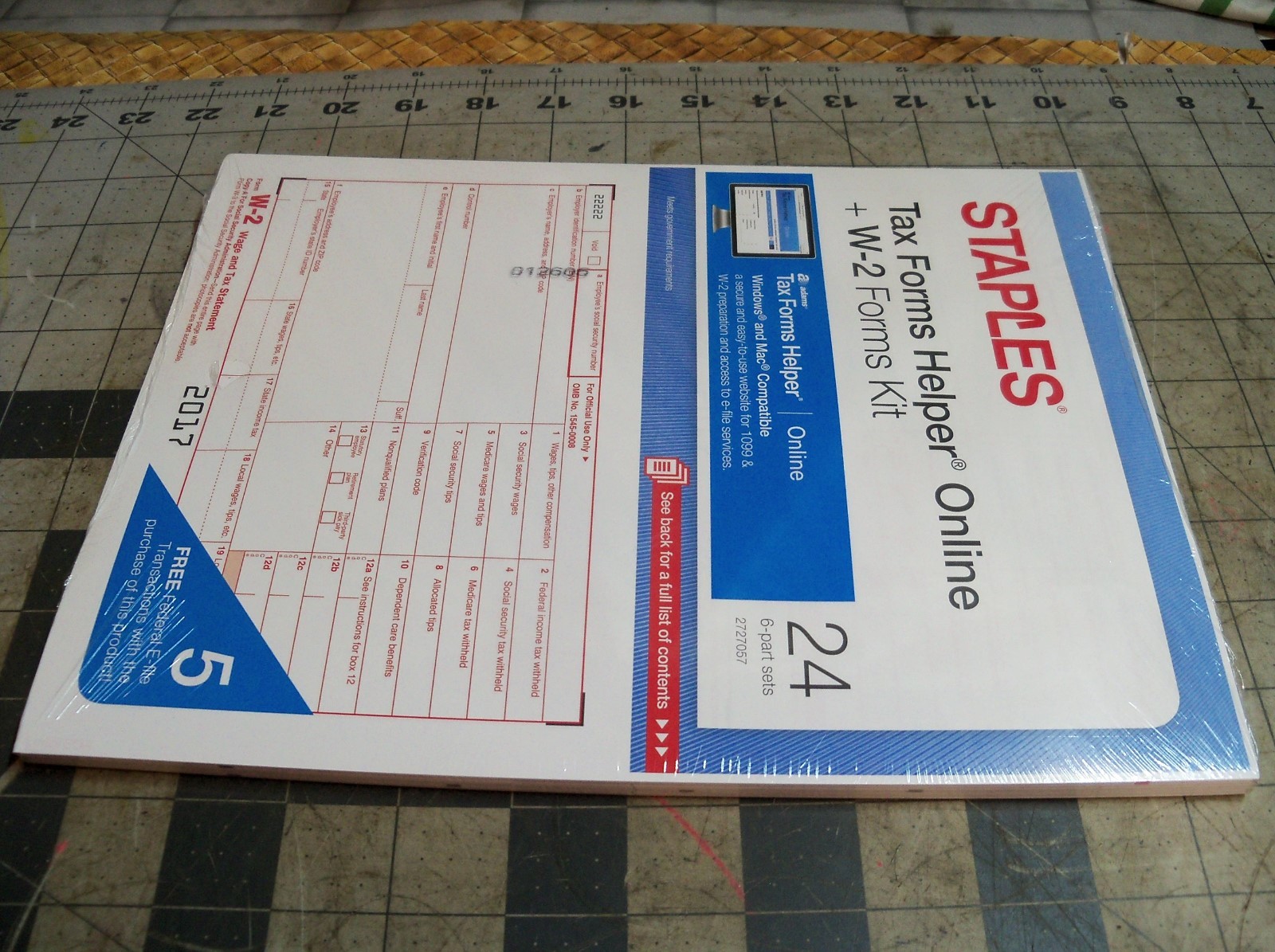 Staples 2017 Tax Forms Helper Online W-2 Forms Kit 24 6 Part Sets Filing PC /Mac
