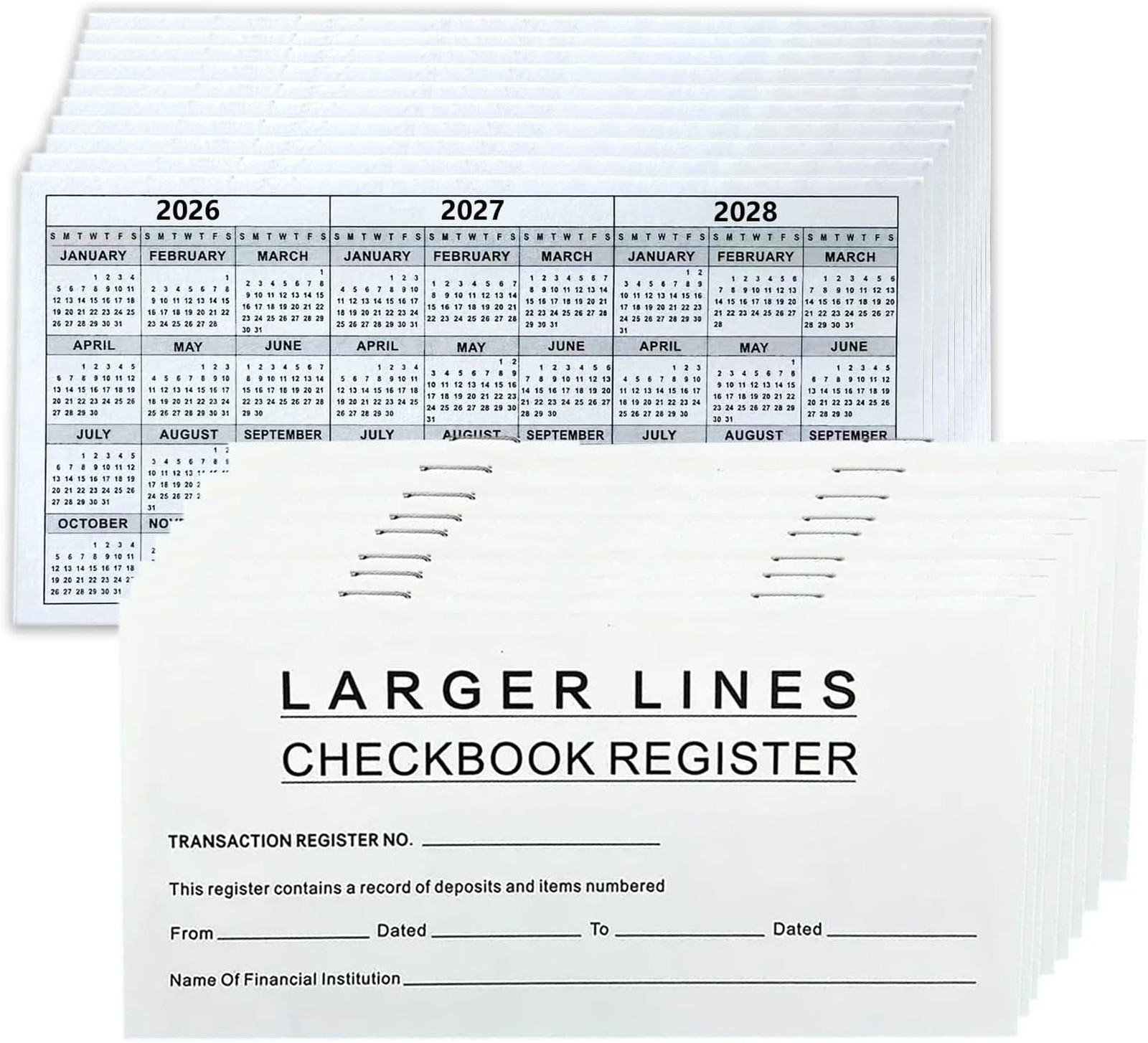 Checkbook Register 20 Pack for Personal Business Account Ledger Book 6 Inch