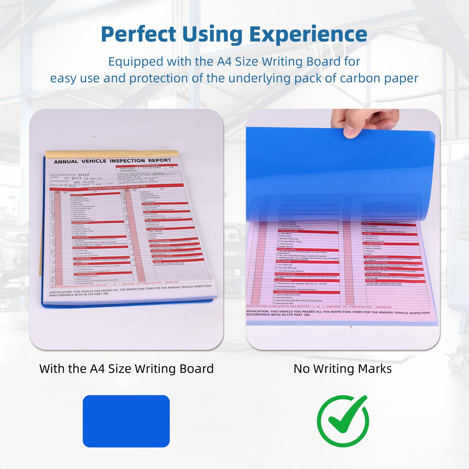 Annual Vehicle Inspection Report Form 3Ply Label 2Ply Vinyl DOT 30 PCS