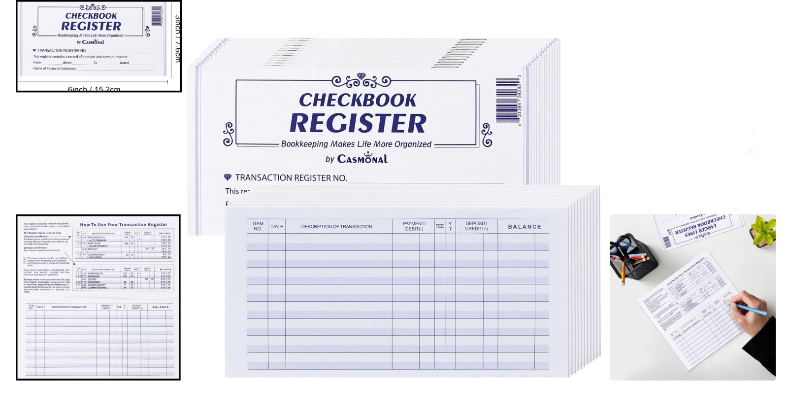 32 Pack Compact Check Registers for Effortless Financial Tracking & Management