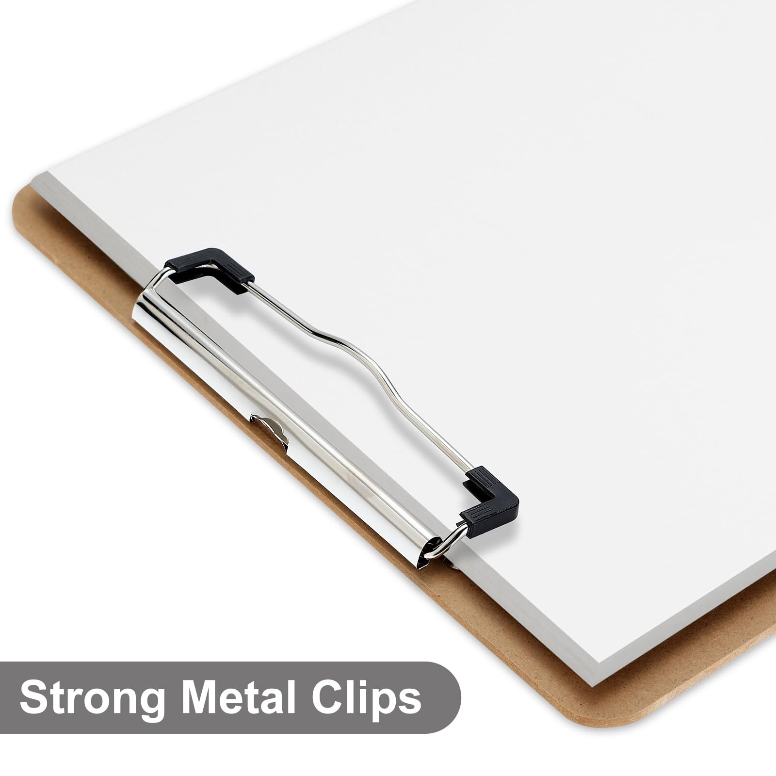 Macroclo Wood Clipboards Set of 2, Letter Size Hardboard Clip Board Brown