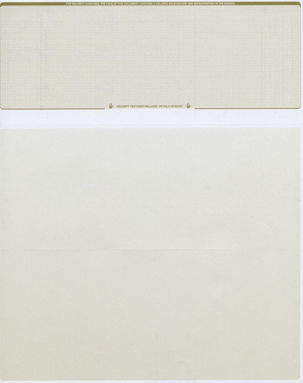 500 Blank Check Stock Paper – Check on Top – Gold Diamond