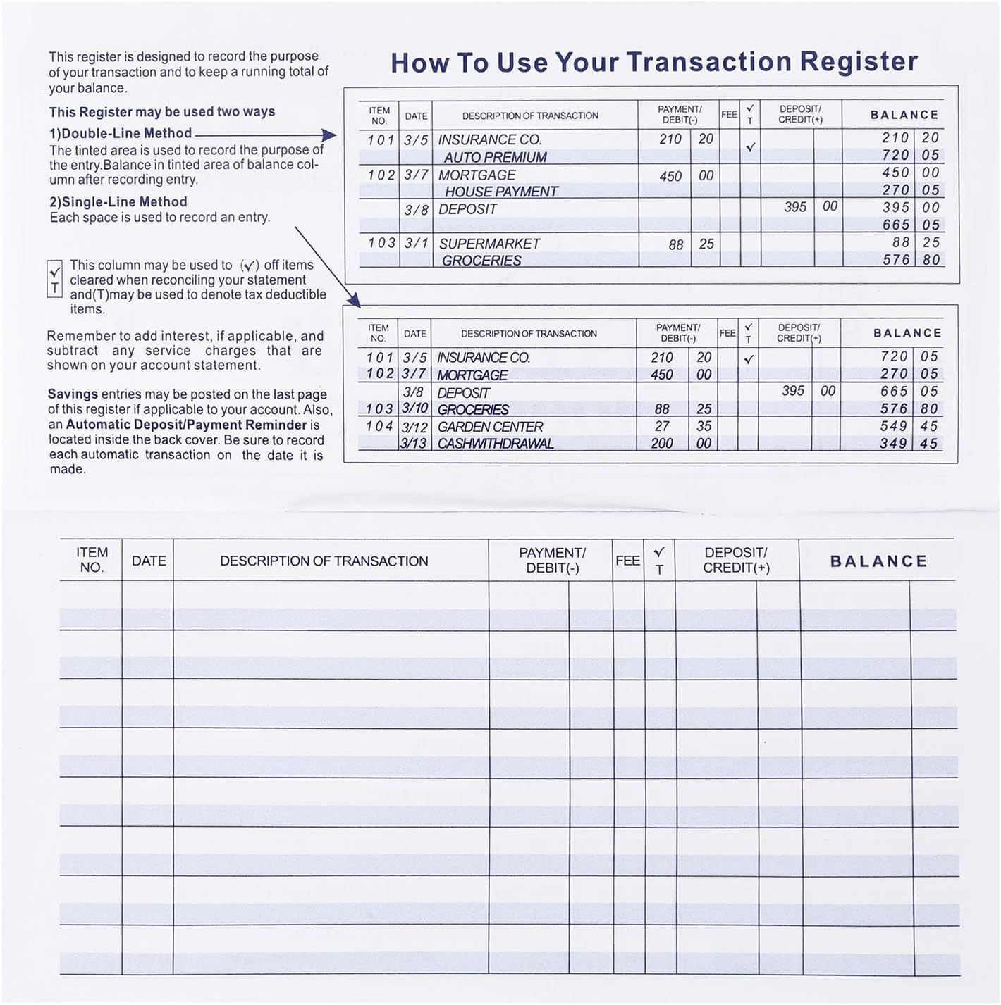32 Pack Compact Check Registers for Effortless Financial Tracking & Management
