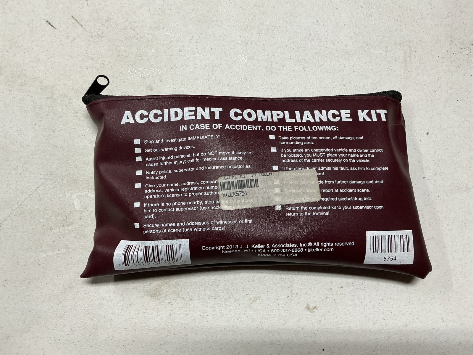 JJK5754 JJ KELLER Vehicle Compliance Accident Kit With Camera