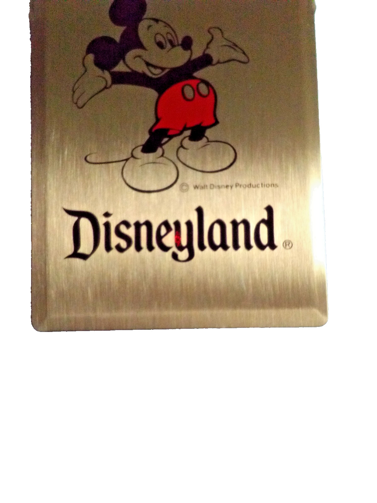MICKEY MOUSE WALT DISNEYLAND DESK MEMO PAD GOLD COVER/BLACK BASE SUPER UBER NICE