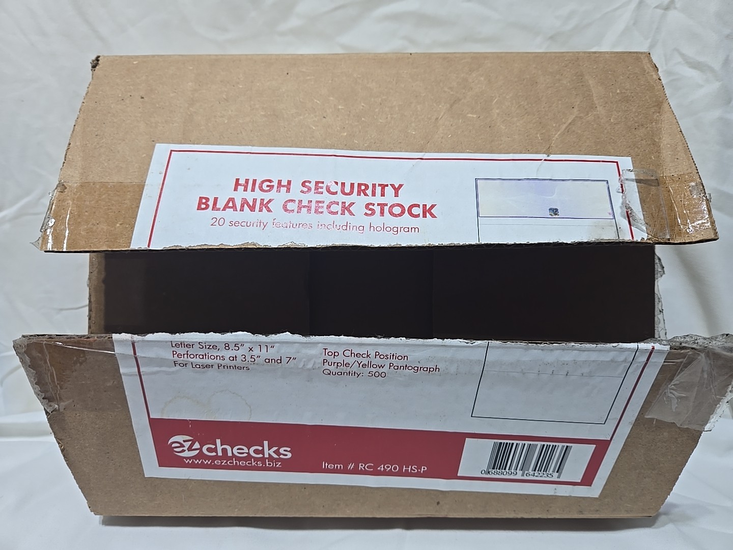 EZ Checks Blank Hologram High Security Business Checks | Check at Top…
