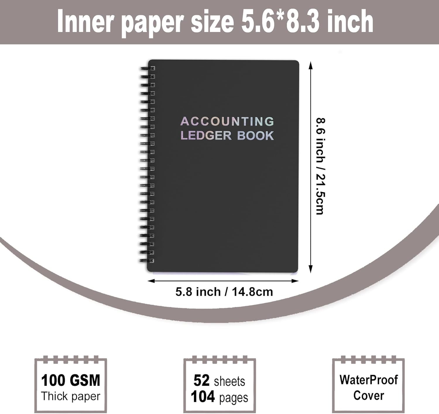 Accounting Ledger Book – A5 Check Register for Small Businesses & Personal Use,