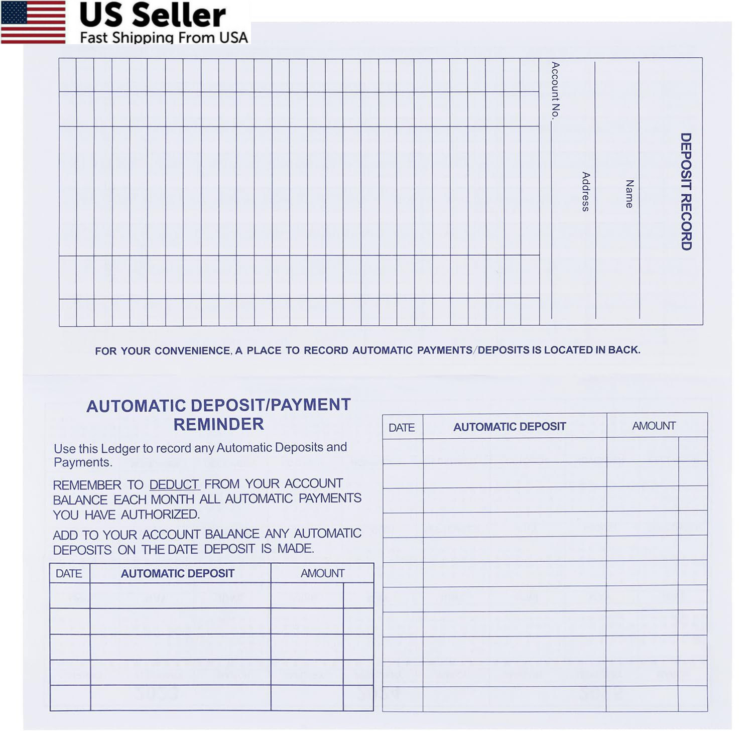 20 Pack Checkbook Register, Check Registers for Personal, Blank Ledger 20PCS