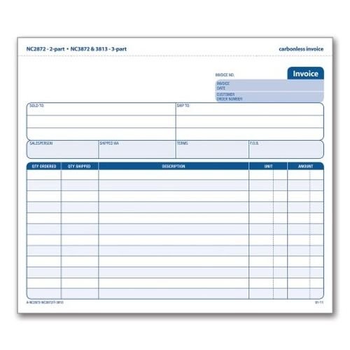 2-Part, Carbonless, 8.5 x11-50 Pack White Canary Pink