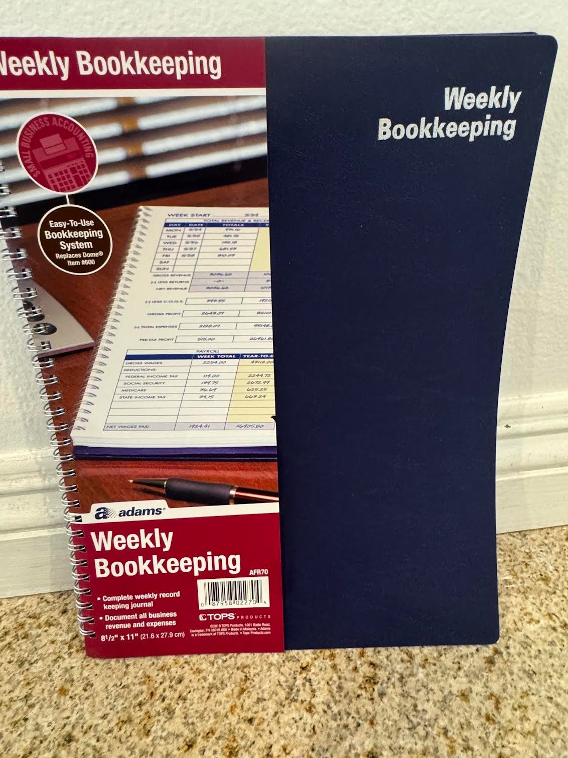 Adams Bookkeeping Record Book, Weekly Format, 8.5 x 11 Inches, White (AFR70)
