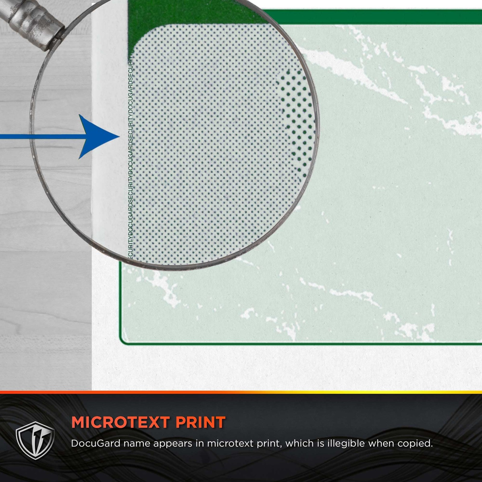 DocuGard Green Marble Top Check, 8.5 x 11 Inches, 24 lb, 500 Sheets,