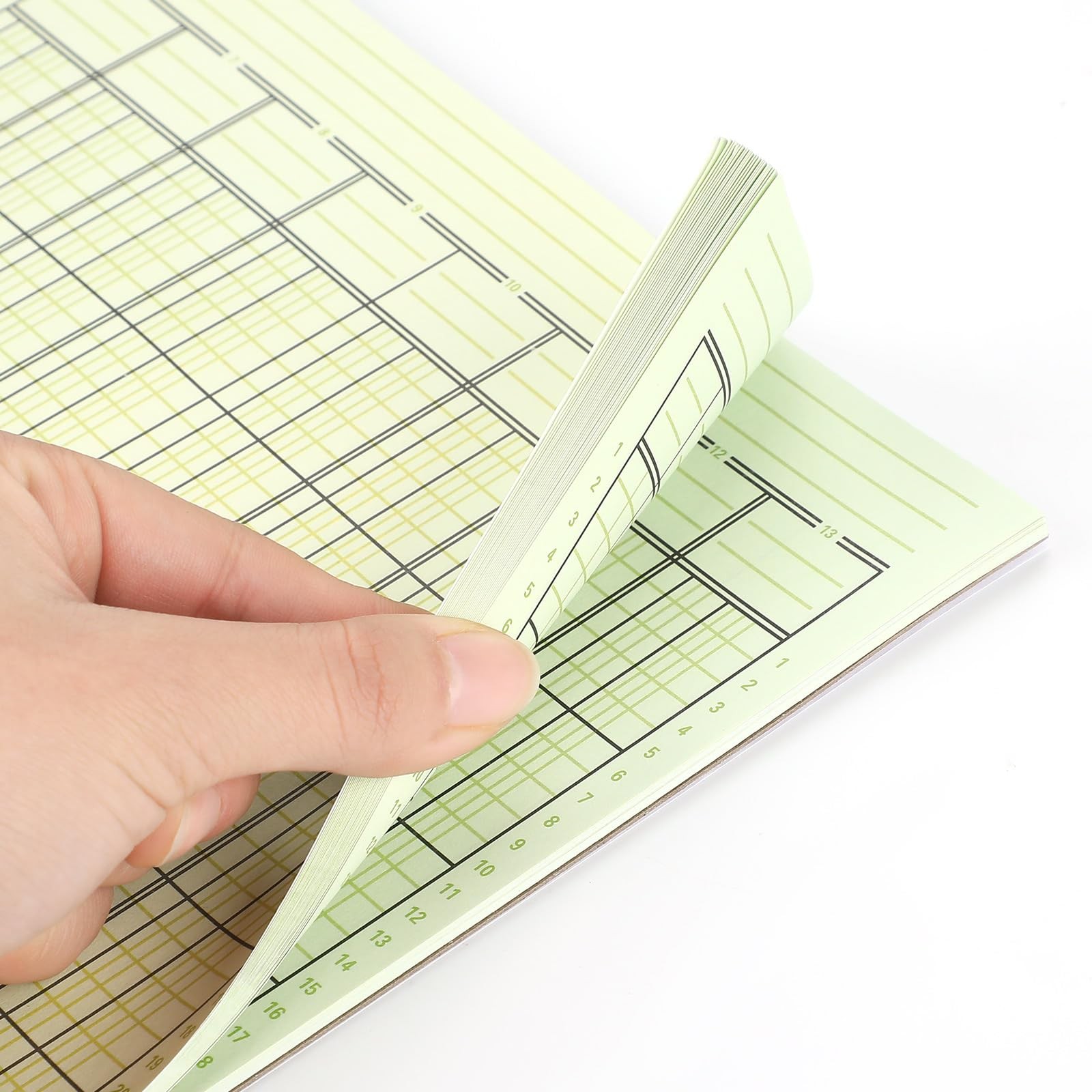 Zhanmai 5 Pack 250 Sheets Analysis Columnar Books 3 Hole 16.31 x 11″, green