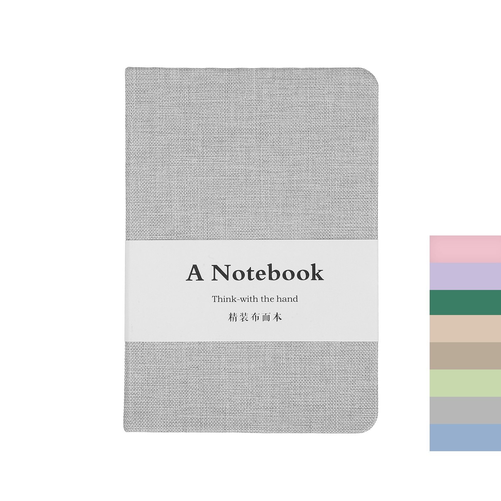 Linen Journal Notebook, 256 Pages 100 Gsm A6（3.9×5.7） Hardcover (Smoky Gray)