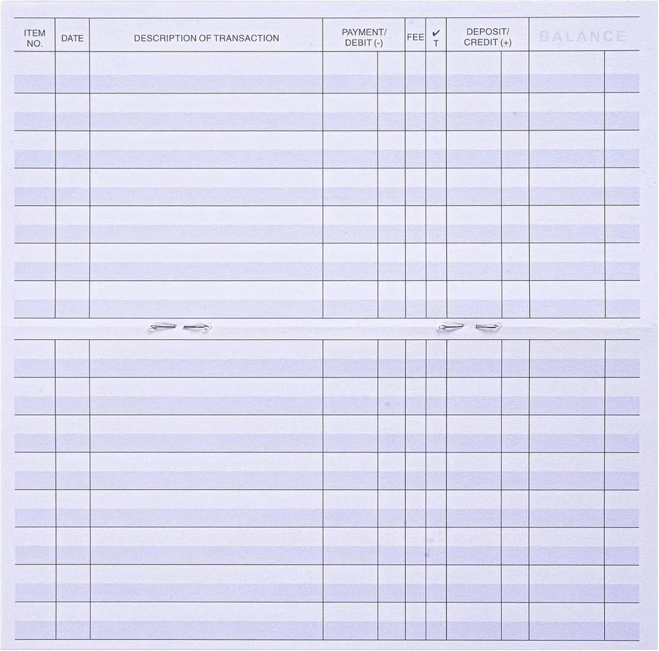 24 PCS Check Registers for Personal Checkbook, Easy to Read Checkbook Register