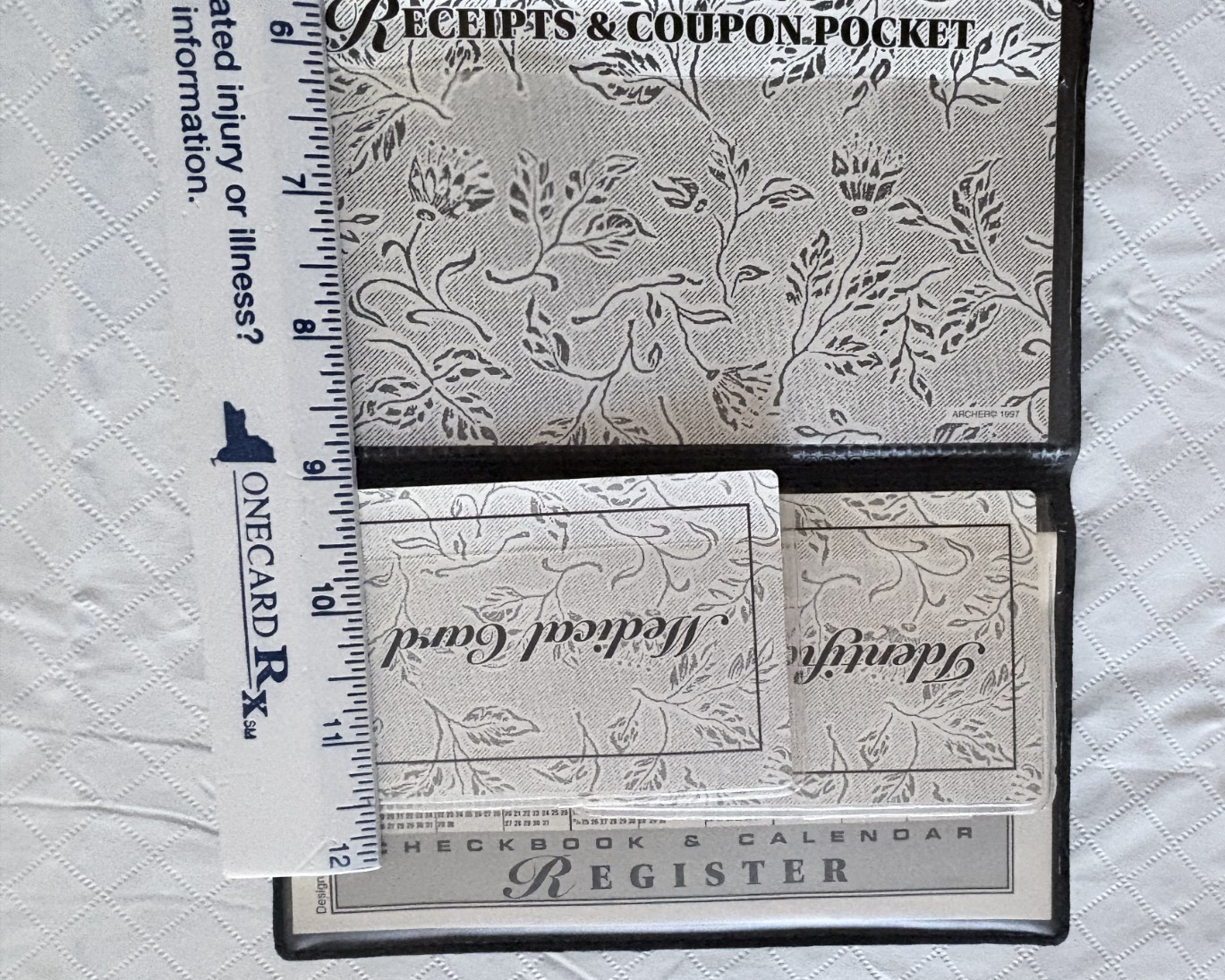 VTG Personal Checkbook Register+Pocket Address Book+6″ Magnifying Ruler Set c