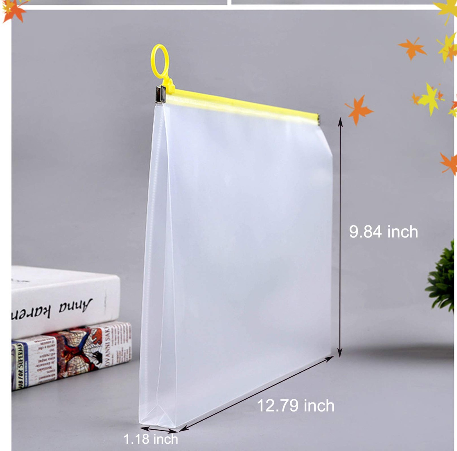 YESSART 9×12 Clear Zip Plastic Envelopes File Document Paper Holder 12 Pack