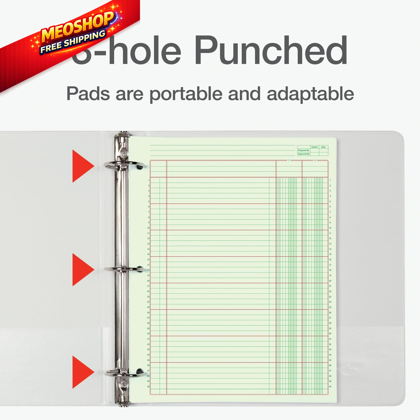 Adams Columnar Analysis Pad, 2 Column Ledger, 8.5″ x 11″, (Pack of 1), Green
