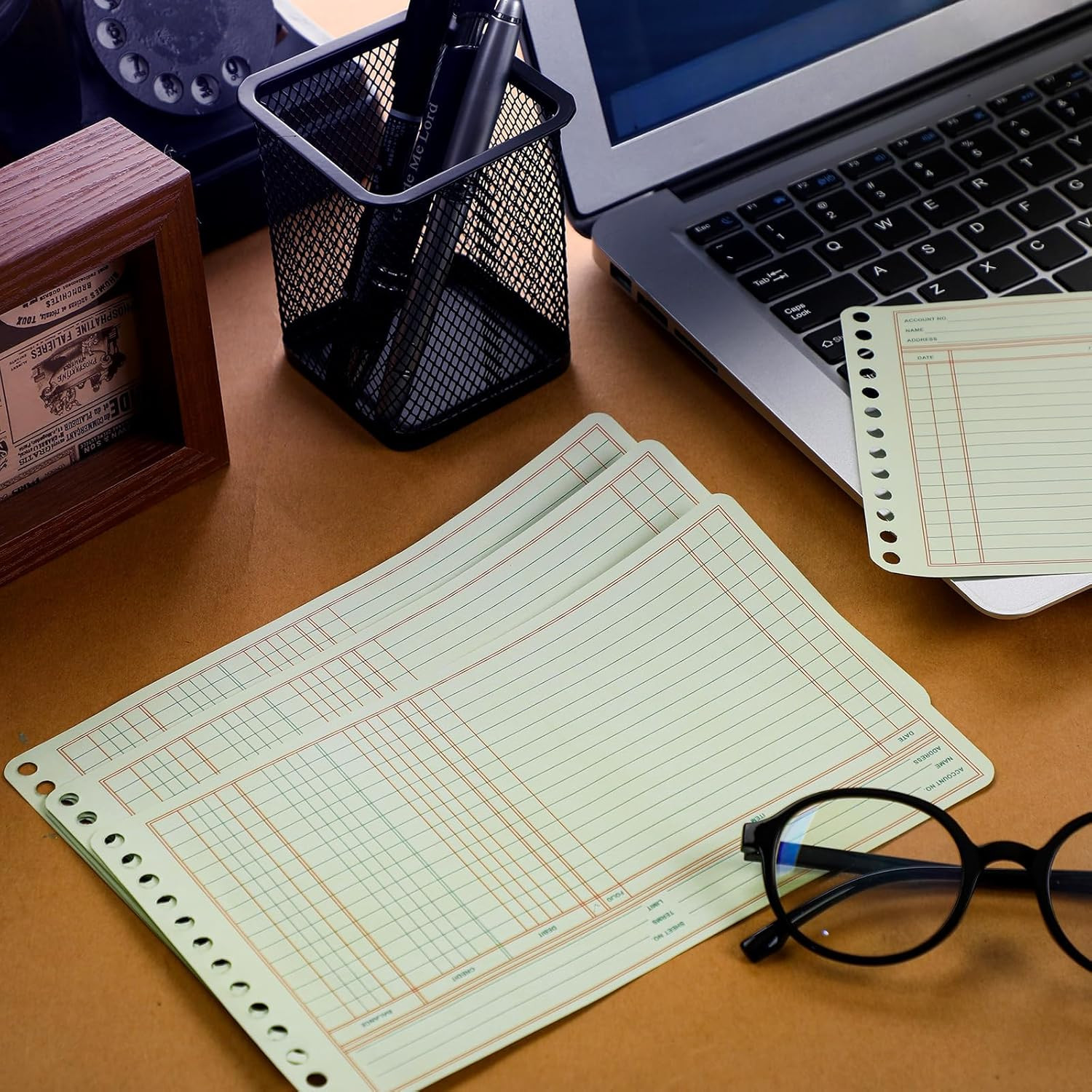 200 Pcs Ledger Sheets 5″ X 8.5″ Extra Sheets Ledger Paper Books for Bookkeeping