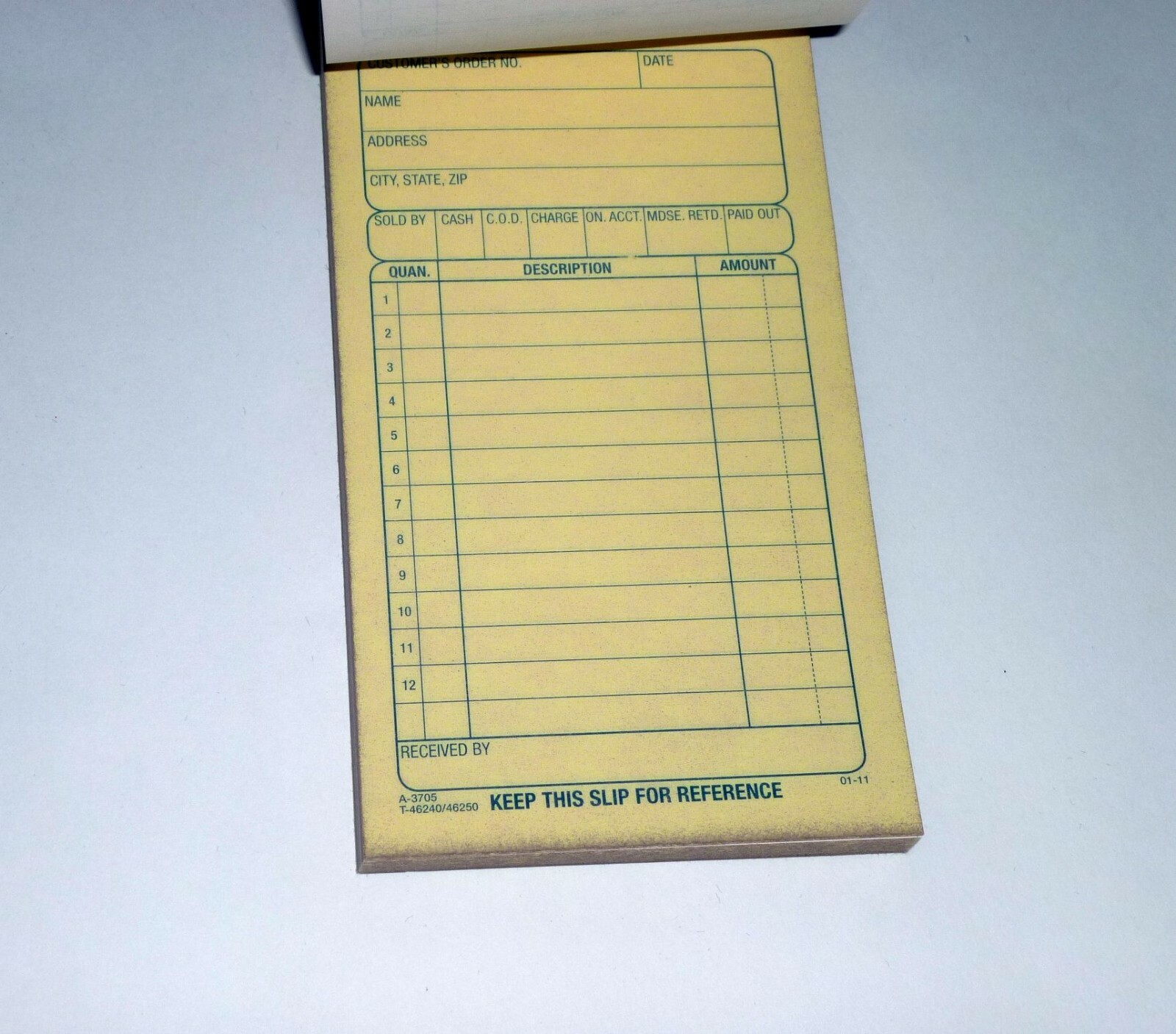 Adams General Purpose Sales Book Carbonless 3-Part, TC3705, 50 sets/pack