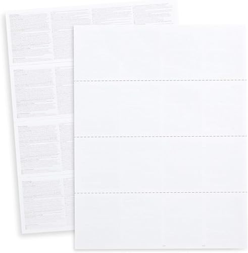 50 W2 Tax Forms 2025 – Blank 4-Up Horizontal for QuickBooks & Accounting, Easy U