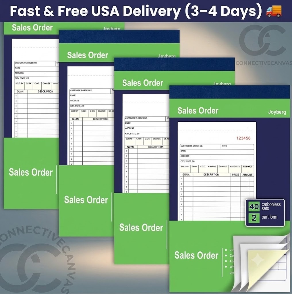 4 Pack Receipt Book, 4.17inx7.2in Receipt Book with Carbon Copies, 2-Part