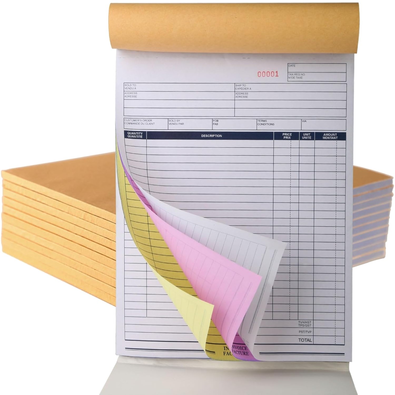 Sales Order Book, 3-Part, Carbonless Forms with White, Yellow, and Pink Copie…