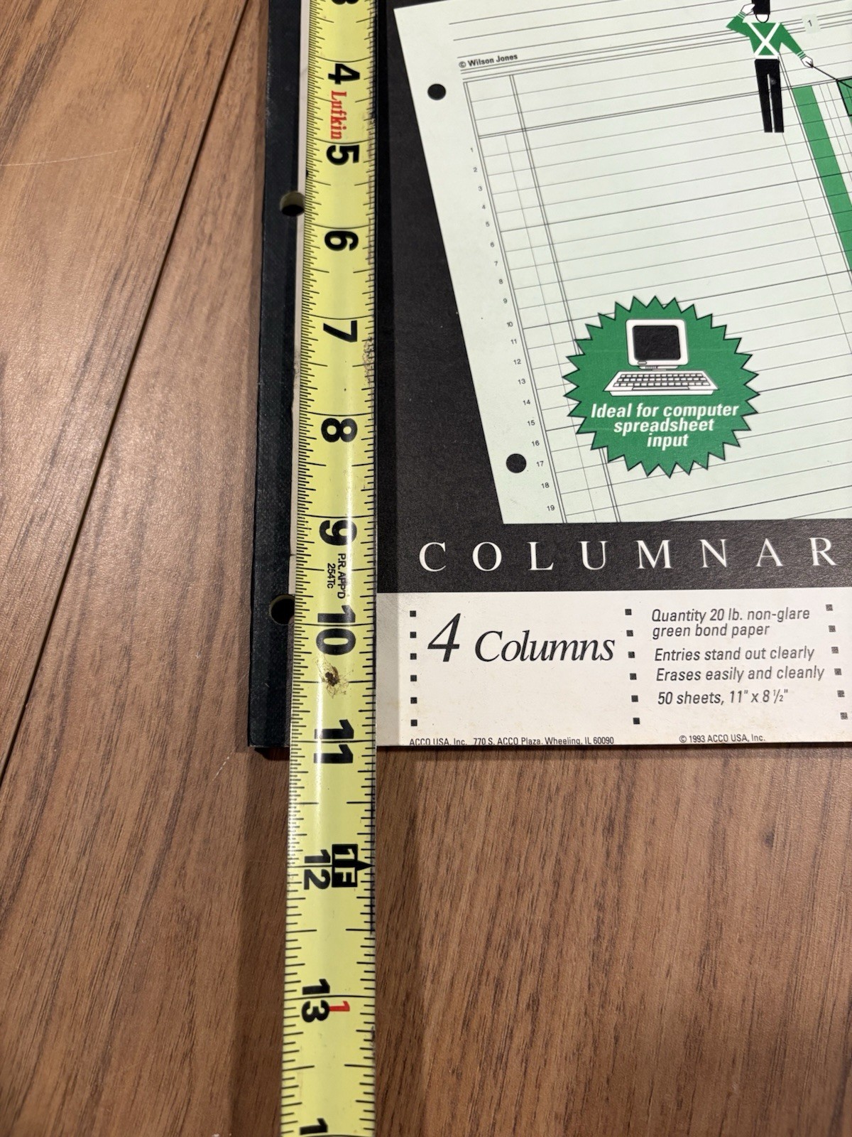 10 Wilson Jones 92004 Columnar Ledger Pads 4 Column Green 8.5×11 NOS