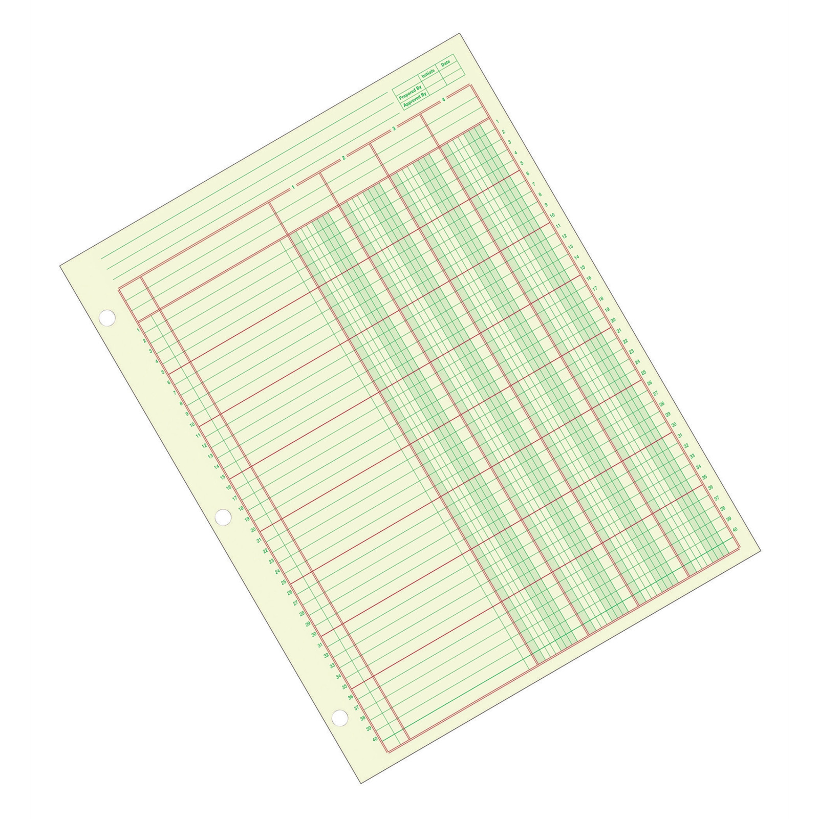 Adams Analysis Pad, 8 1/2″ x 11″, 100 Pages (50 Sheets), 4 Columns, Green