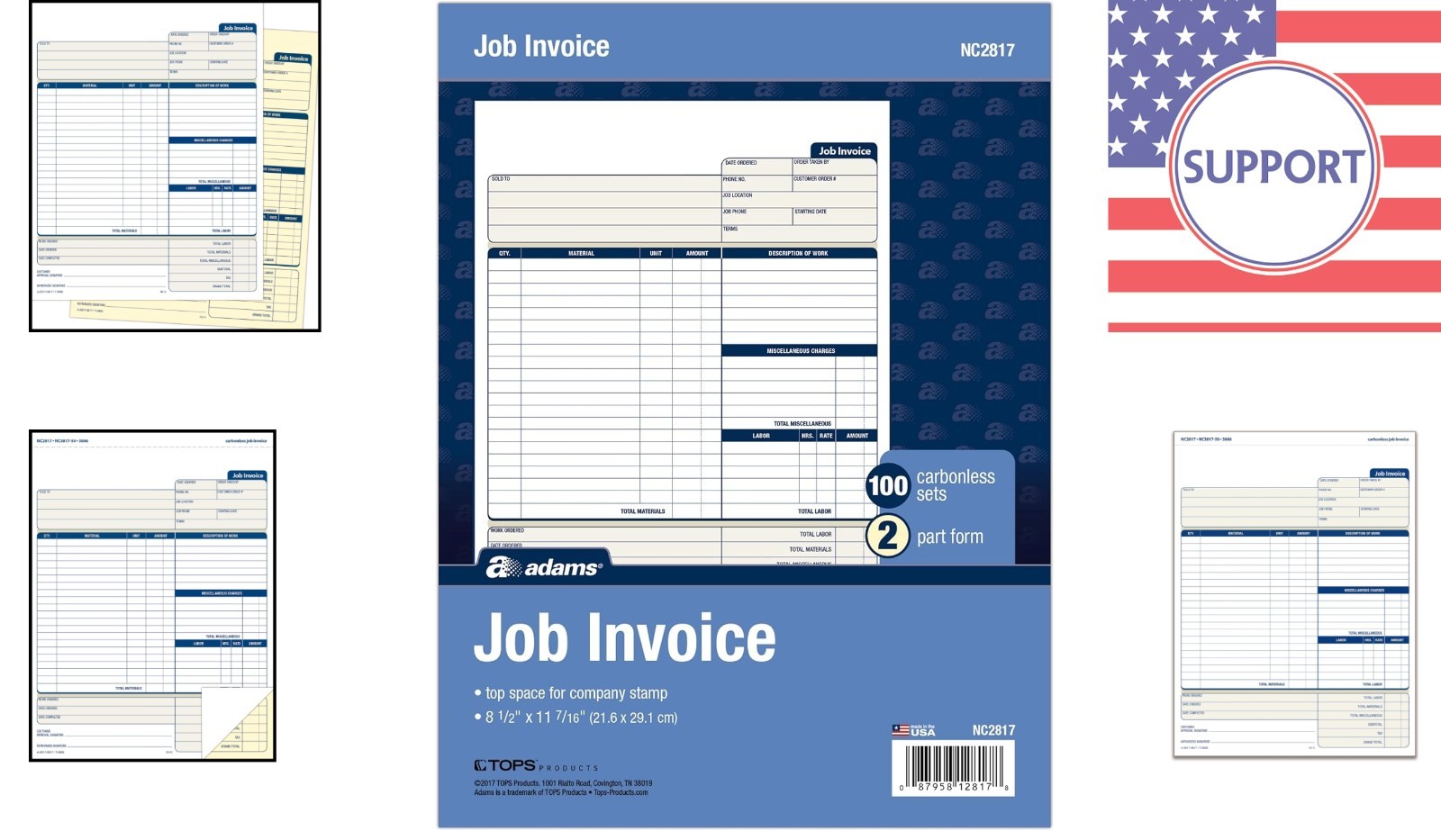 Customizable 2-Part Carbonless Invoice Forms – Perfect for Service & Repair Pros