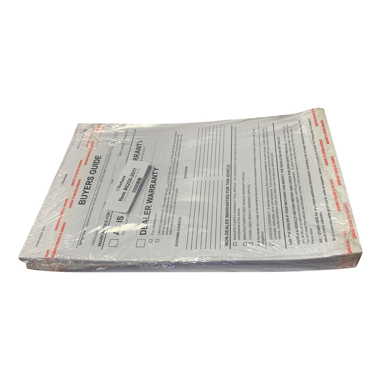 Buyers Guide Car Dealers – Self Adhesive As/is 7-1/3″ W x 11-5/8″ H, White
