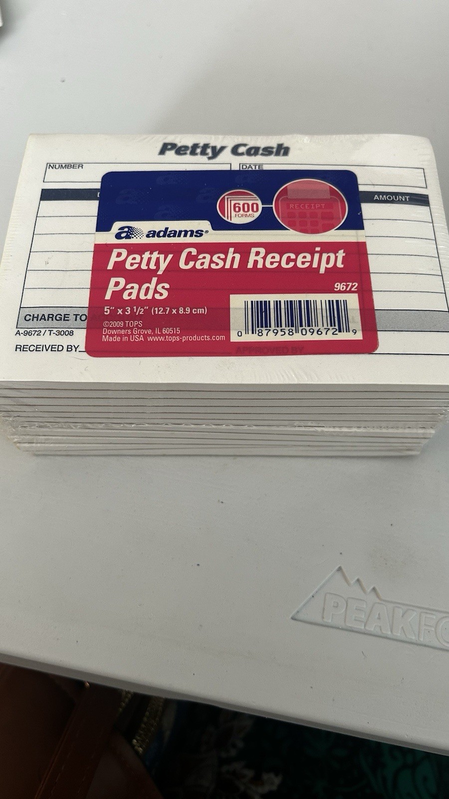 Adams Petty Cash Receipt Pad 5×3-1/2 Inches, 50 Sheets, Pack of 12 Carbonless