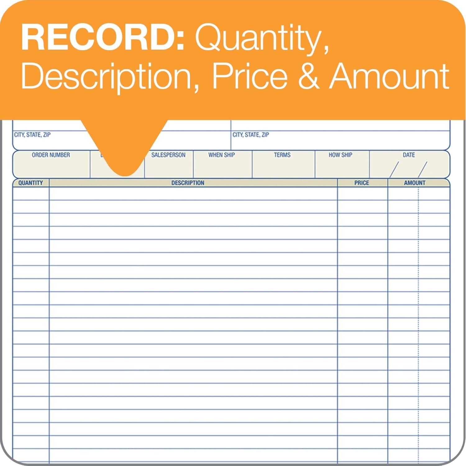 Adams Carbonless Order Book, White/Canary Paper, 8-3/8 x 10-11/16 Inches, 50