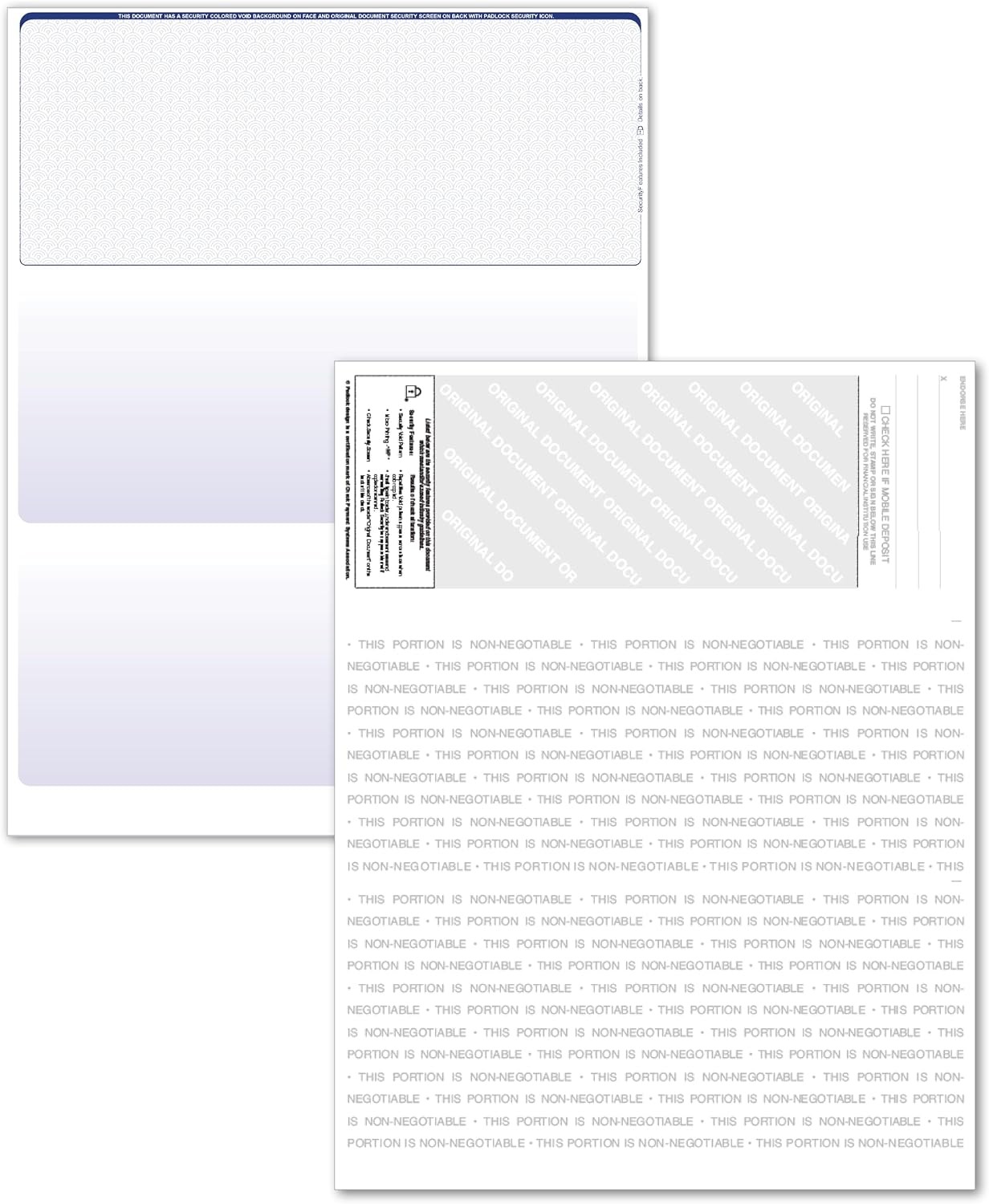 Blank Laser/Computer Checks Top Style Blue Safety Qty. 500)
