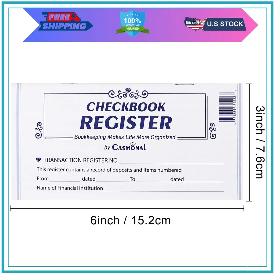 20 Pack Checkbook Registers Personal and Business Bank Transaction Ledger Books