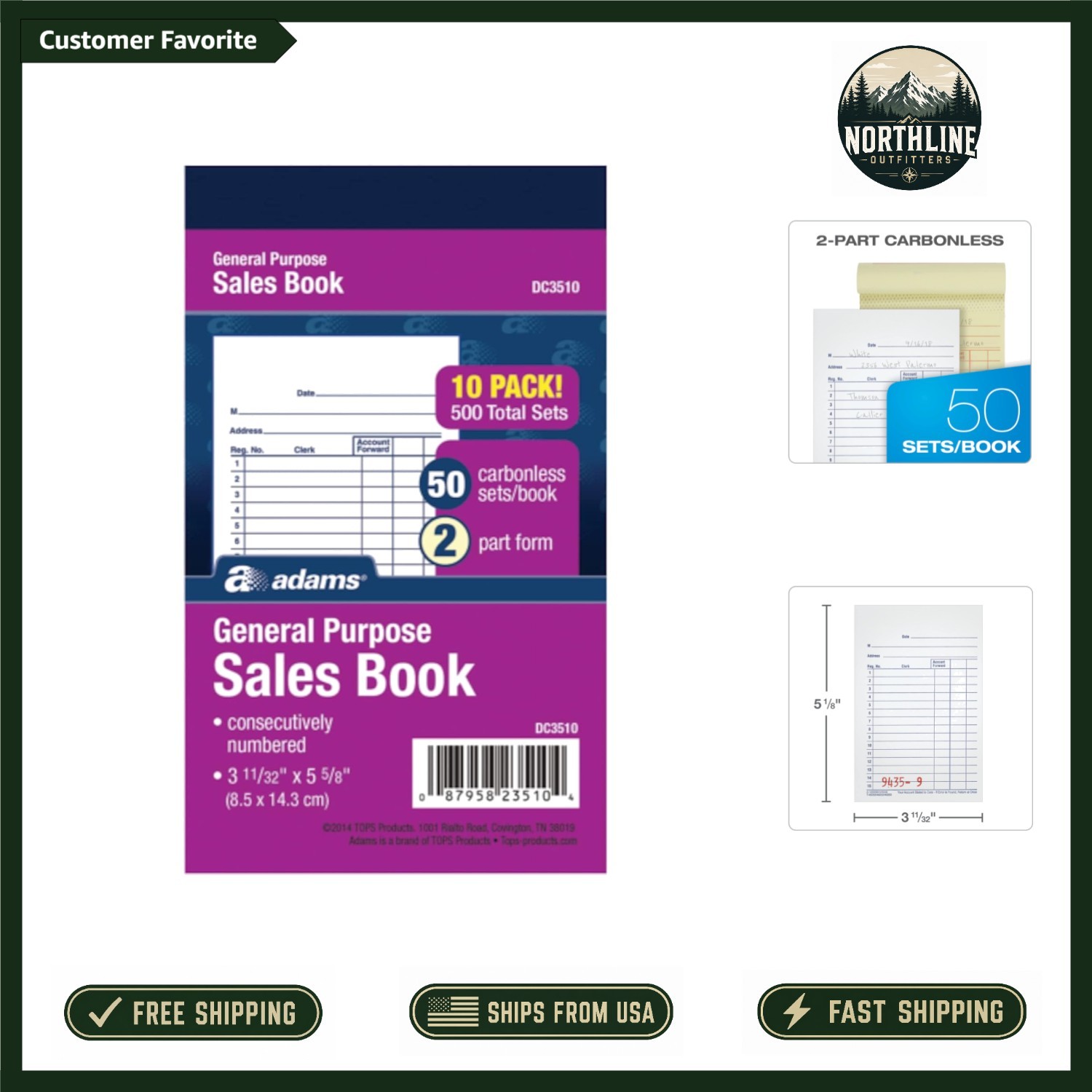 Compact Carbonless Sales Book – 50 Sets, Ideal for On-the-Go Business Needs