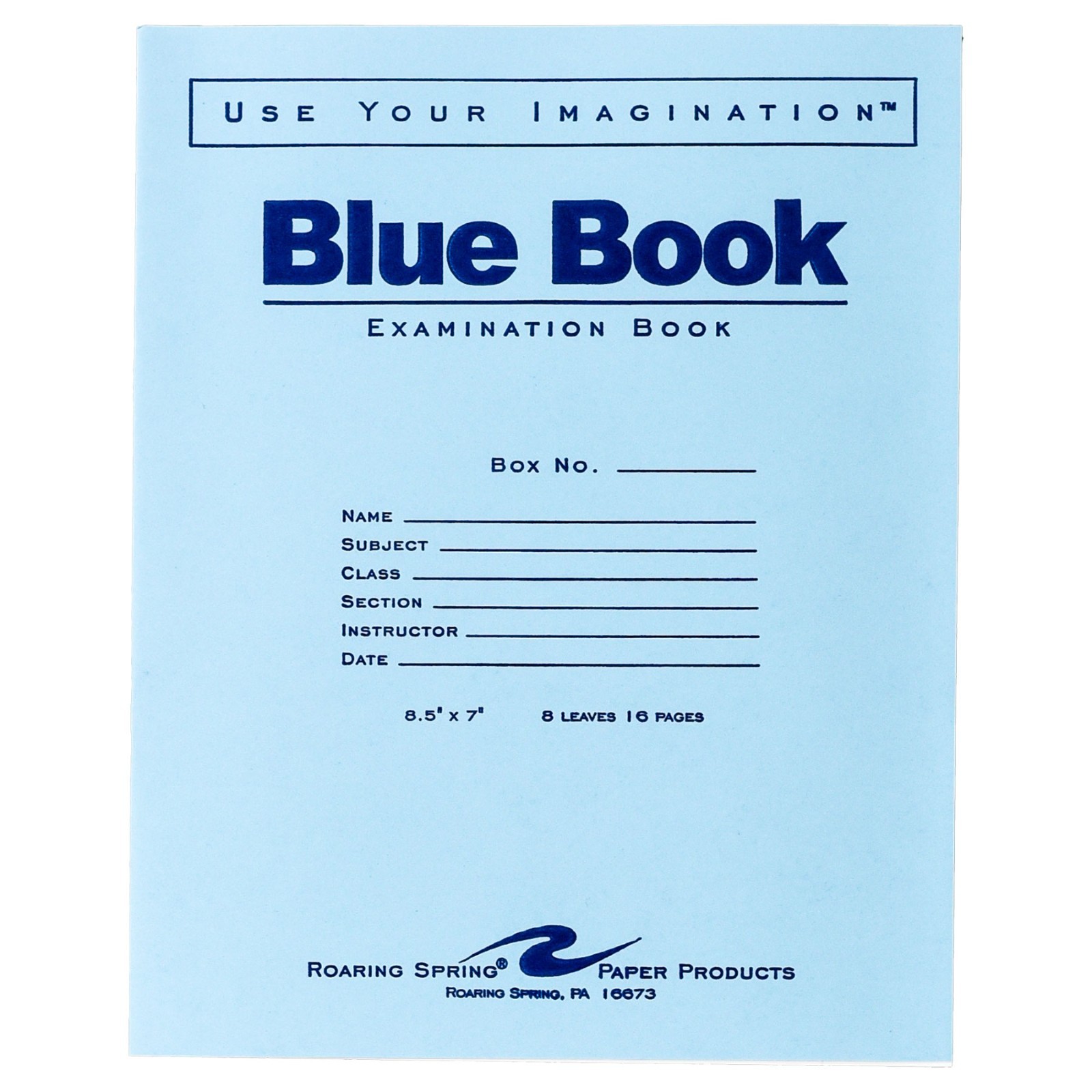 Blue Book Examination Book 77512, 8.5 x 7″, 8 Sheets (16Pages), Pack of 50
