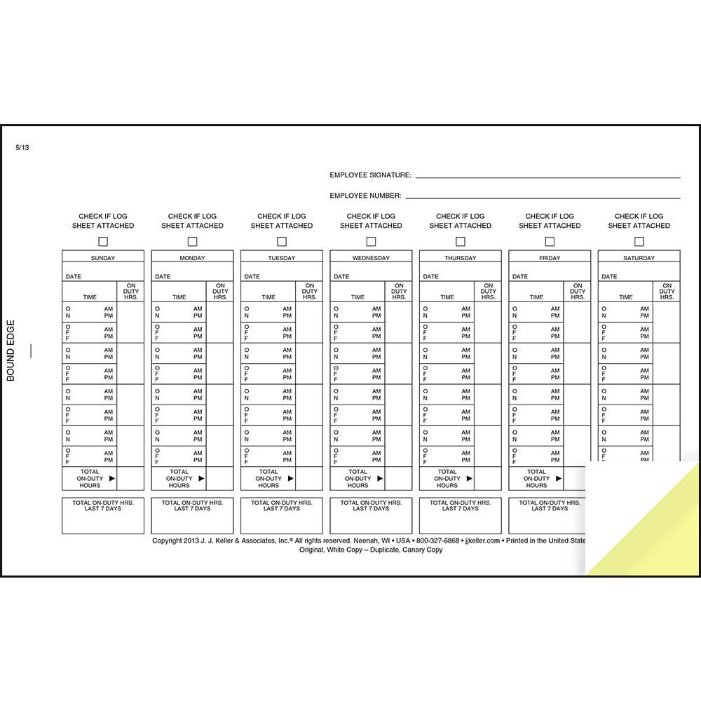 J. J. Keller Driver Exemption Log Book 10-pk., DVIR for Short-Haul, 2-Ply with